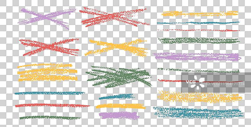蜡笔下划线套装铅笔涂鸦线条包图片素材