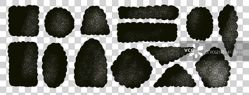 炭黑扇贝形状的纹理噪音文字图片素材