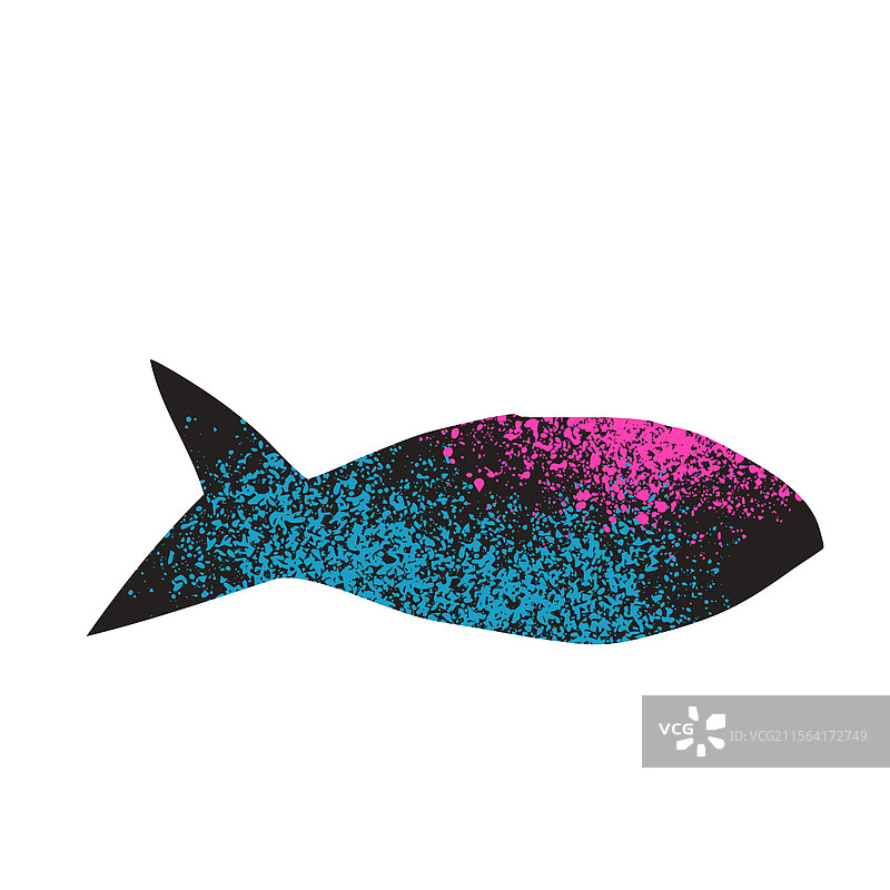 简单的颗粒状纹理沙丁鱼元素与图片素材