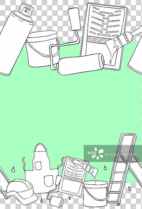 绘画工具无缝边框画刷颜色图片素材