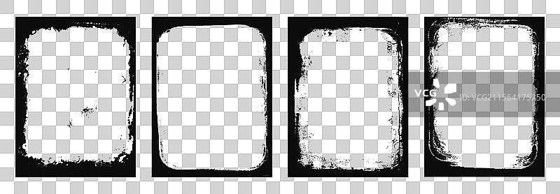 磨砂边框模板，墨水涂料边界图片素材