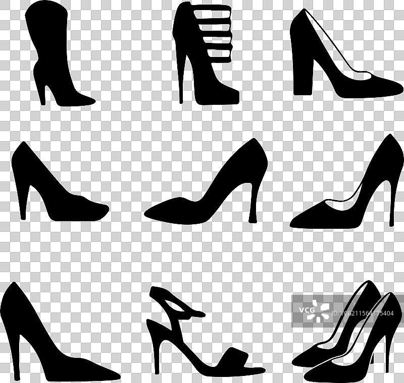 女士高跟鞋图标设计图片素材