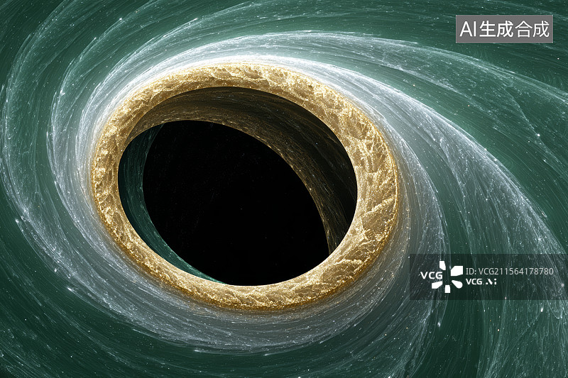 【AI数字艺术】吞噬一切光线的神秘宇宙黑洞图片素材