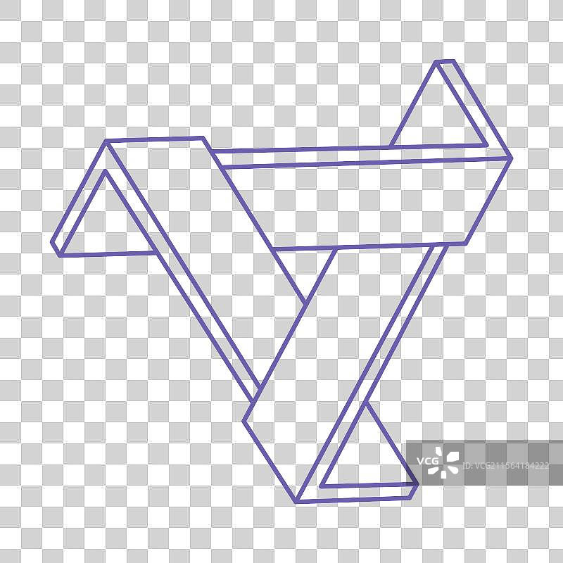 不可能形状的视觉错觉标志图片素材