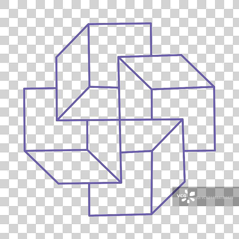 不可能的形状 神圣几何 光学艺术图片素材