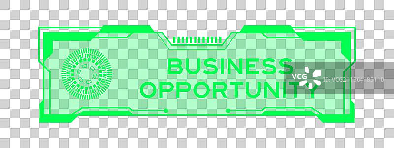 未来感的HUD横幅的绿色颜色图片素材