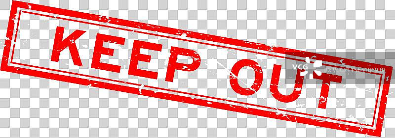 粗糙红色禁止入内字样方形橡胶印章图片素材