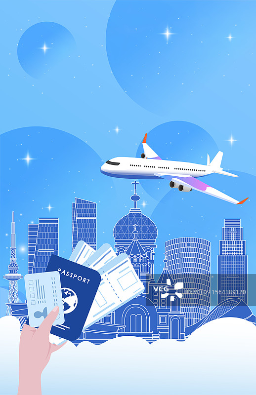 哈尔滨旅游假期休假出行国内游乘坐飞机直达护照机票图片素材