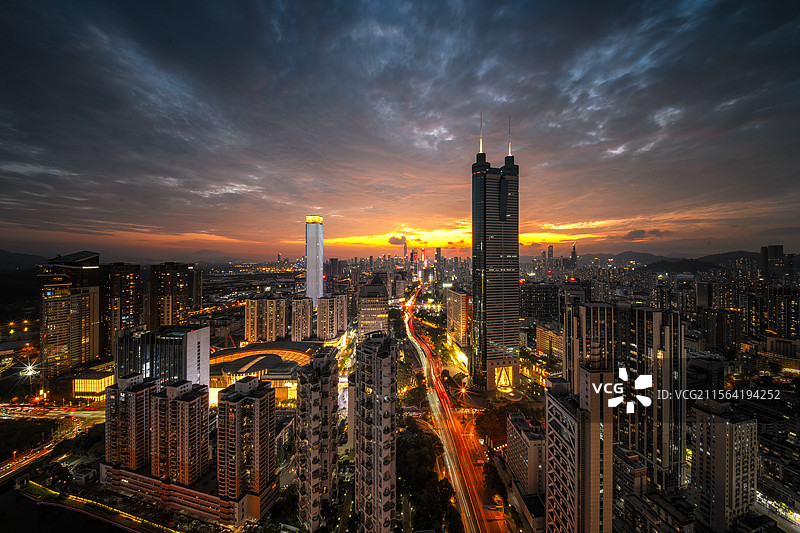 深圳地王大厦晚霞图片素材
