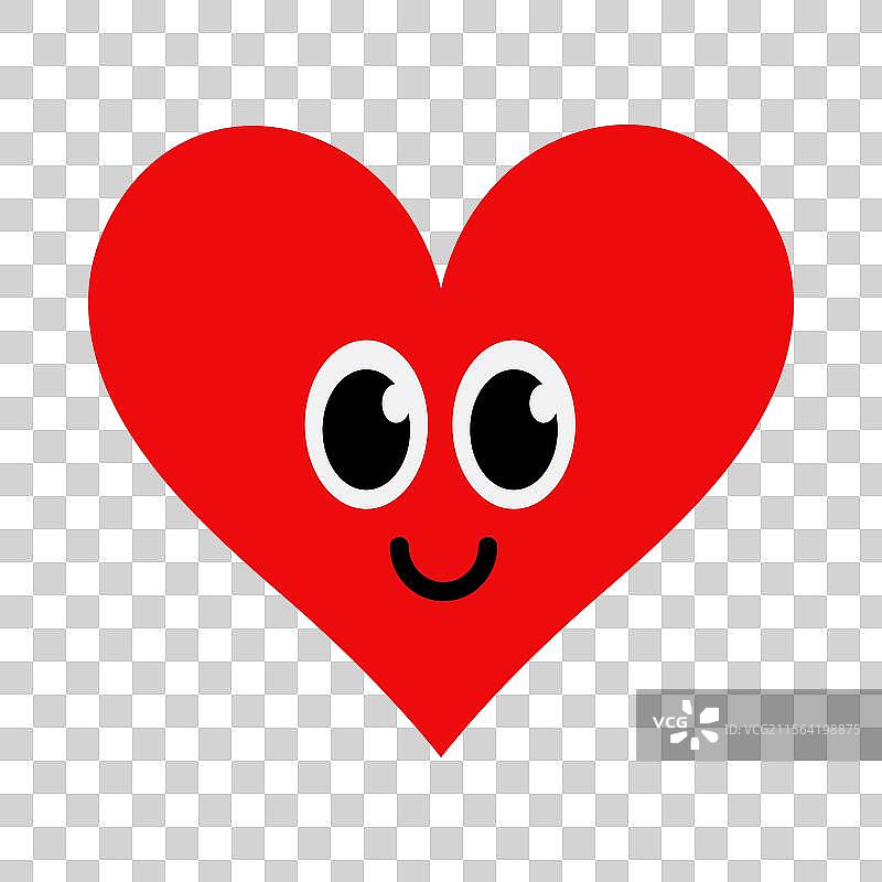 可爱的心形卡通图标与心形角色图片素材