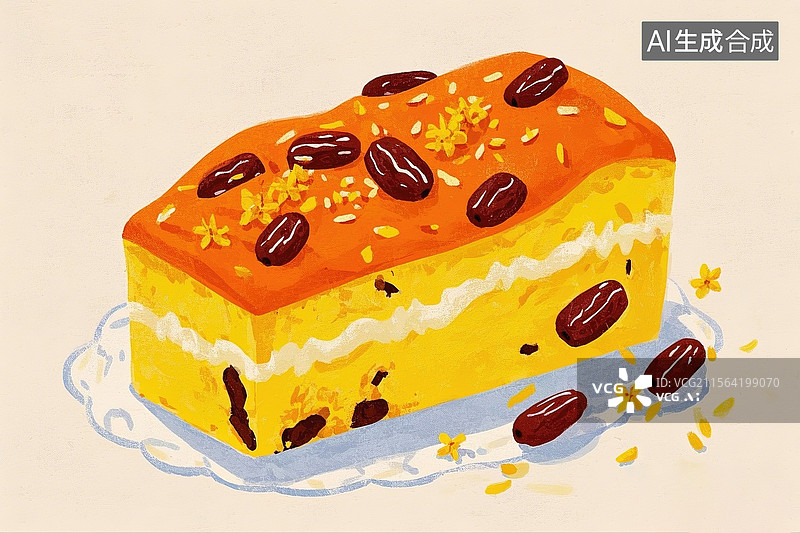 【AI数字艺术】矢量插图风格的鲜亮枣糕图片素材