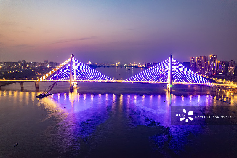 航拍湖南长沙兴联路大桥风光图片素材