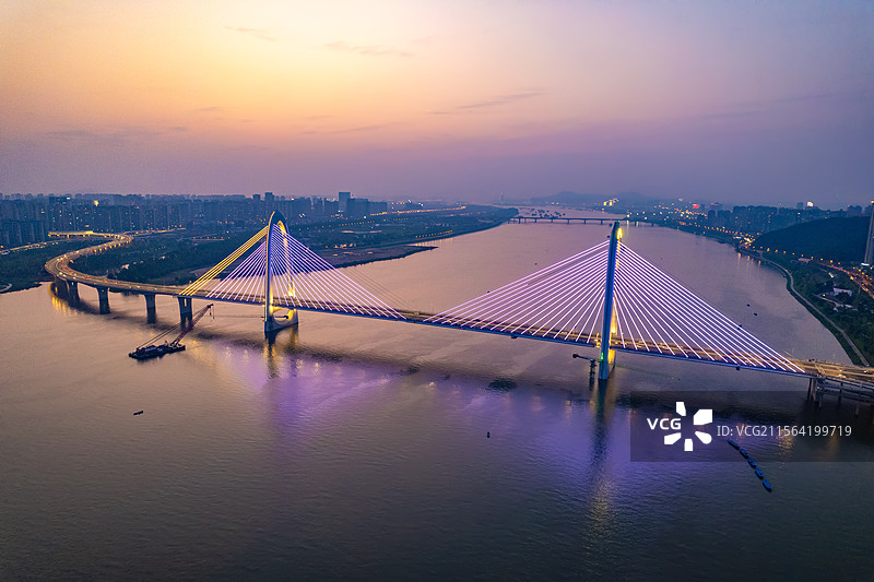 航拍湖南长沙兴联路大桥风光图片素材