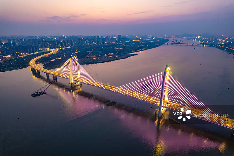 航拍湖南长沙兴联路大桥风光图片素材