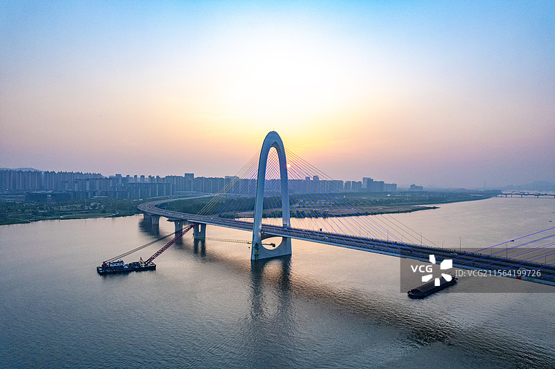 航拍湖南长沙兴联路大桥风光图片素材