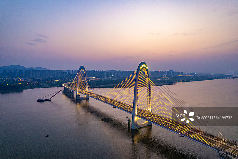 航拍湖南长沙兴联路大桥风光图片素材