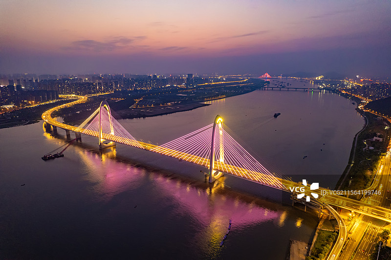 航拍湖南长沙兴联路大桥风光图片素材