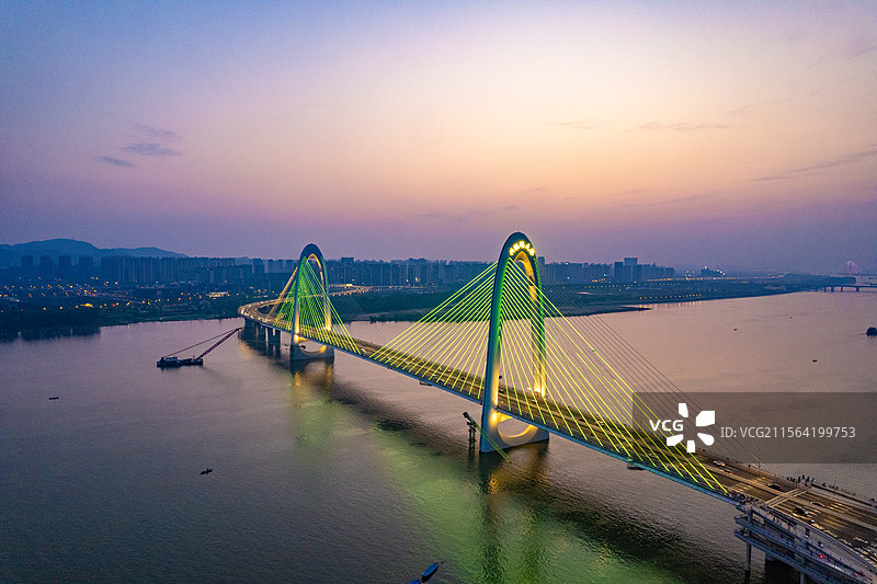 航拍湖南长沙兴联路大桥风光图片素材