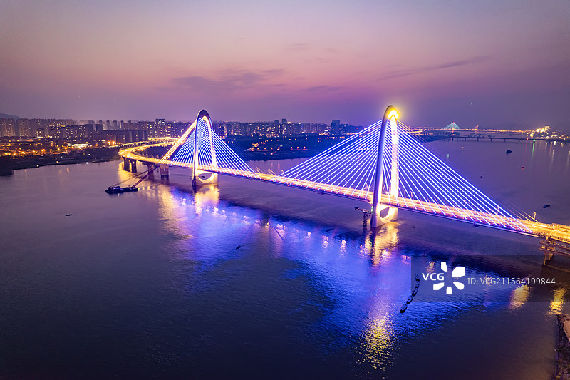 航拍湖南长沙兴联路大桥风光图片素材