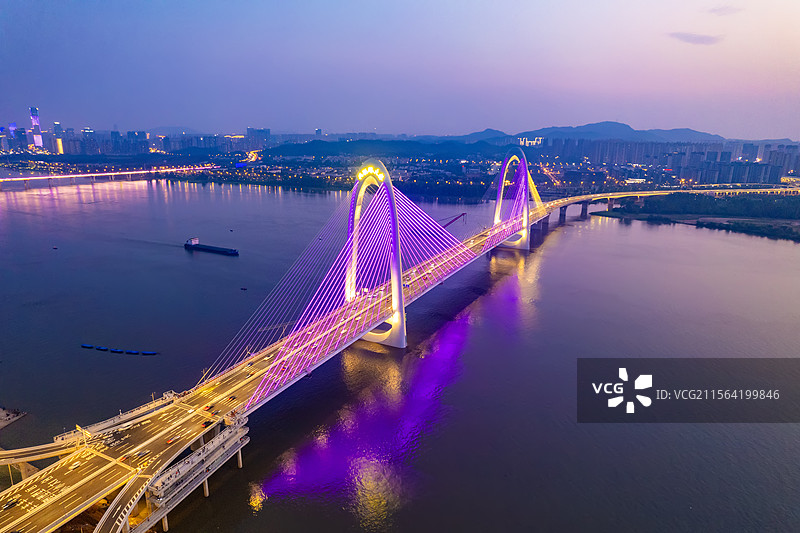 航拍湖南长沙兴联路大桥风光图片素材