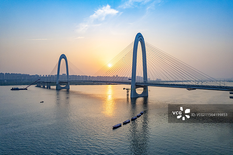 航拍湖南长沙兴联路大桥风光图片素材