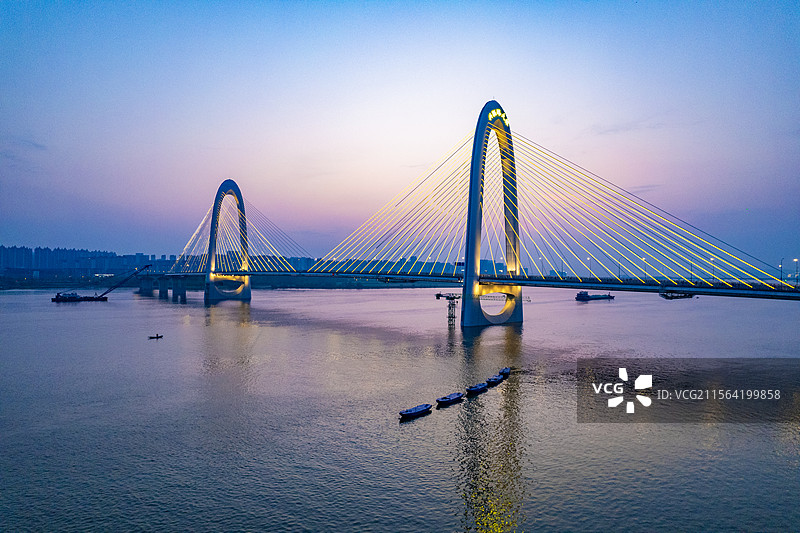 航拍湖南长沙兴联路大桥风光图片素材