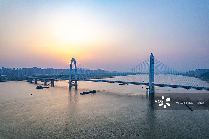 航拍湖南长沙兴联路大桥风光图片素材