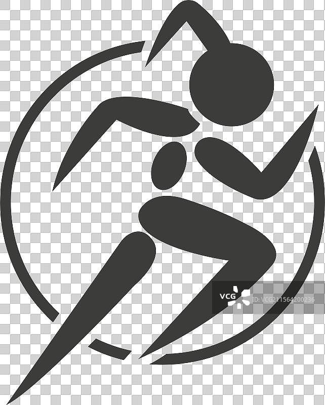 女性运动马拉松跑步标志设计图片素材