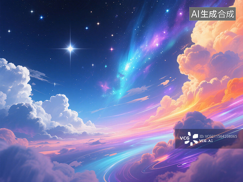 【AI数字艺术】星际之光图片素材