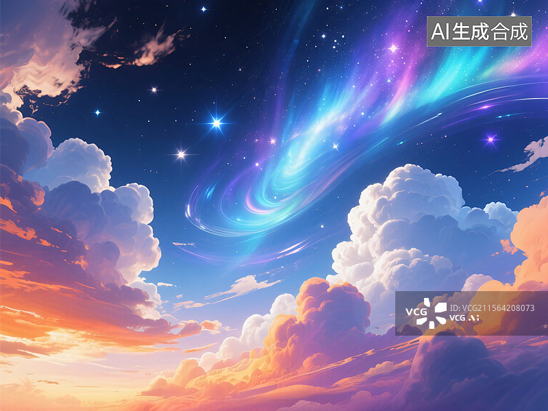 【AI数字艺术】星际之光图片素材