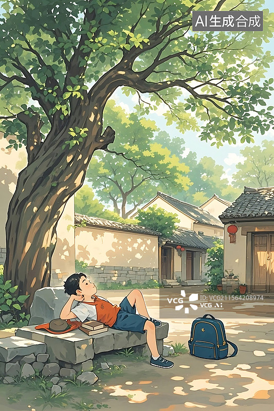 【AI数字艺术】夏日午后悠闲时光图片素材