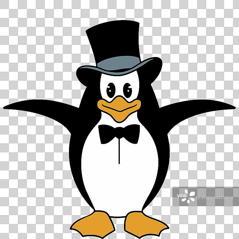 优雅的国王企鹅艺术图片素材