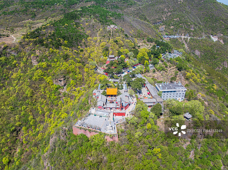俯瞰北京门头沟妙峰山庙会古建筑群图片素材