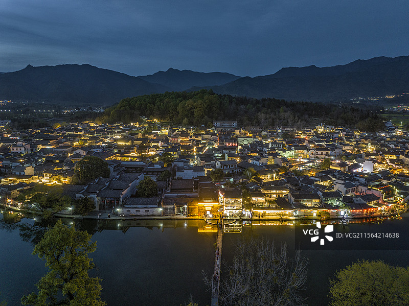 宏村风景区夜景图片素材