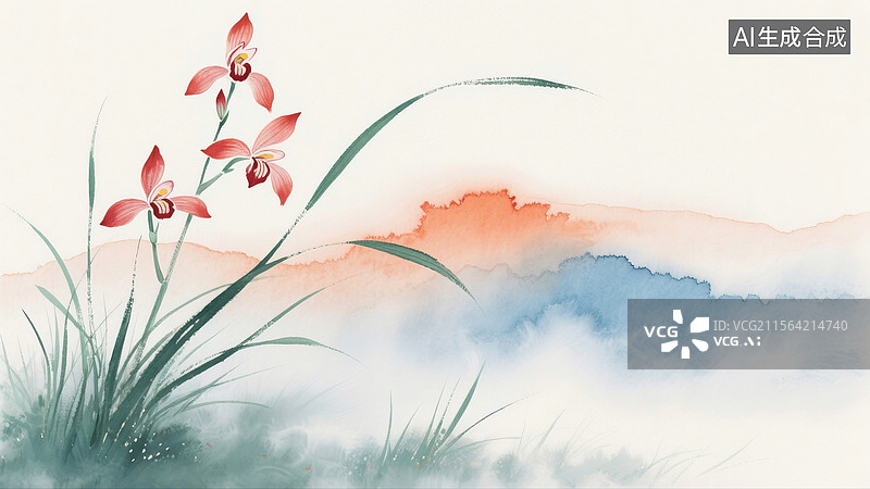【AI数字艺术】兰花图片素材