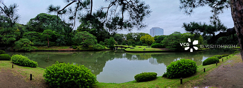 日本东京六义园是江户时代大名庭园的代表作以和歌山的情趣为基调的 “回游式假山泉水” 春天樱花盛开秋天图片素材