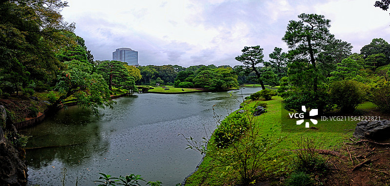 日本东京六义园是江户时代大名庭园的代表作以和歌山的情趣为基调的 “回游式假山泉水” 春天樱花盛开秋天图片素材