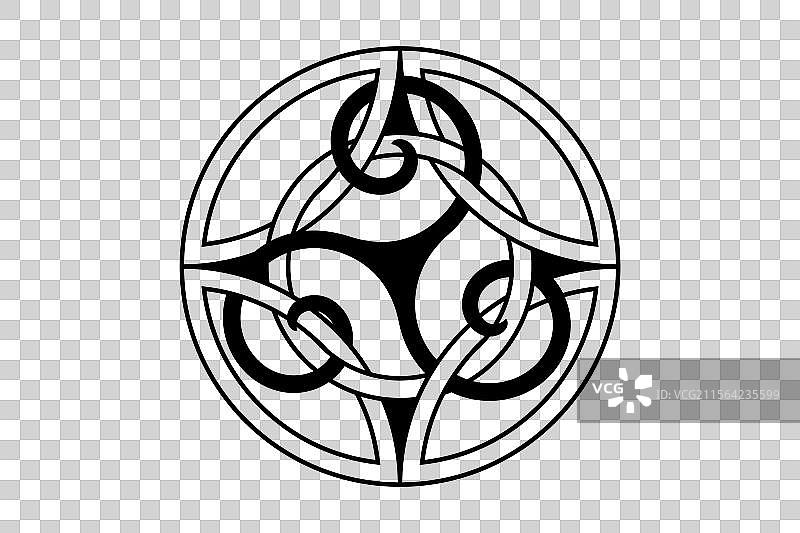 凯尔特结与三重螺旋相互交织的神秘标志图片素材