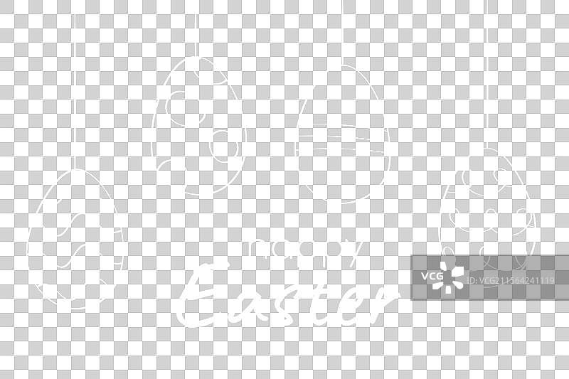 快乐复活节粉笔板轮廓图案悬挂装饰图片素材