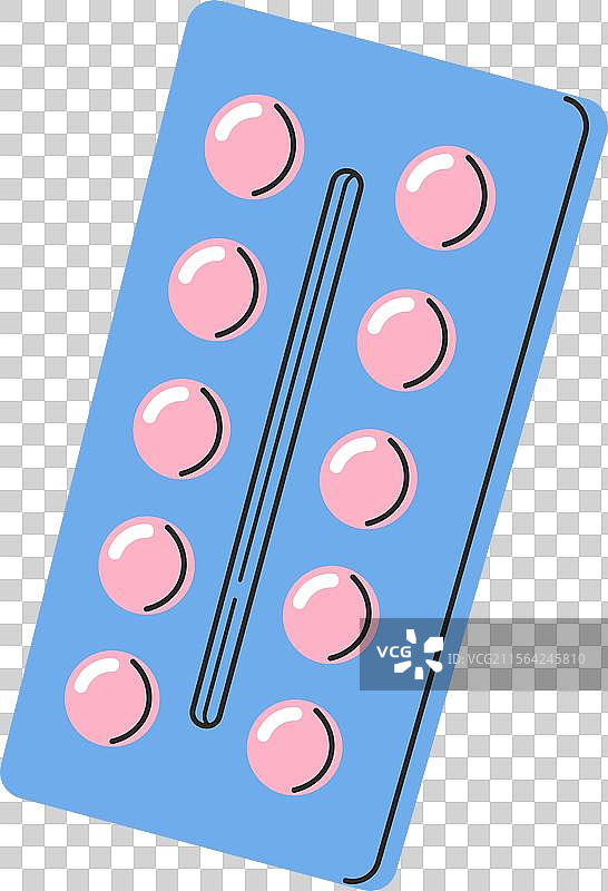 避孕药片泡罩卡通物品图片素材