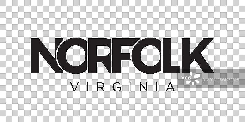 诺福克，弗吉尼亚，美国排版标语设计图片素材