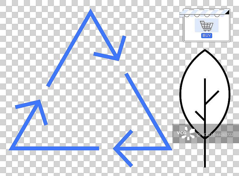 可持续电子商务概念与回收标志图片素材