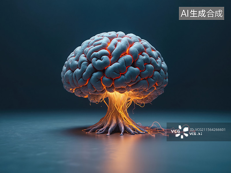 【AI数字艺术】脑电波爆炸图片素材