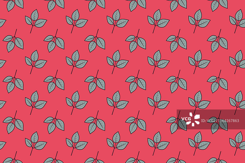 灰色叶子的无缝图案图片素材