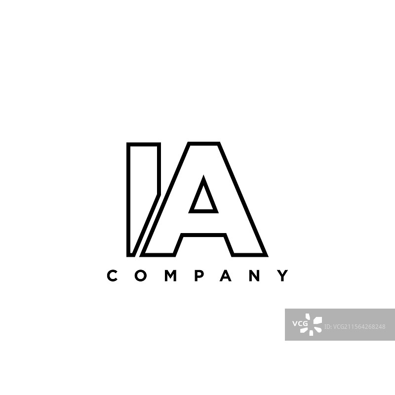 字母i和a的极简logo设计模板图片素材
