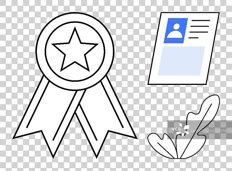 成就认可与奖章丝带图片素材