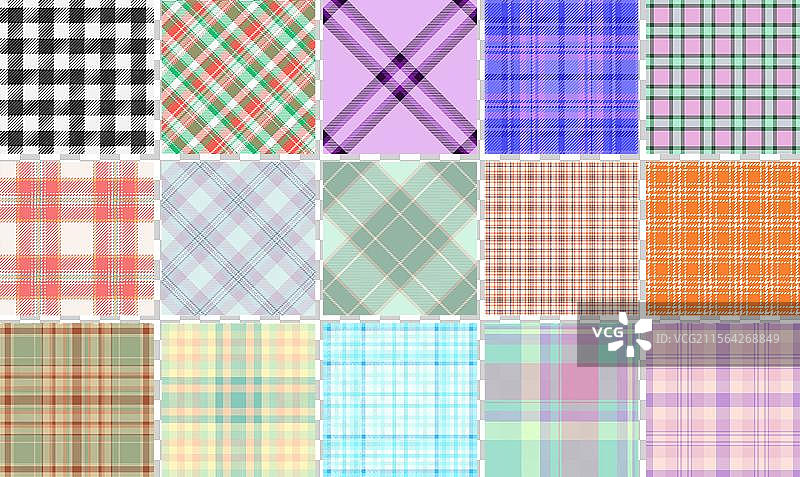一组生动的格子图案合集，包含图片素材