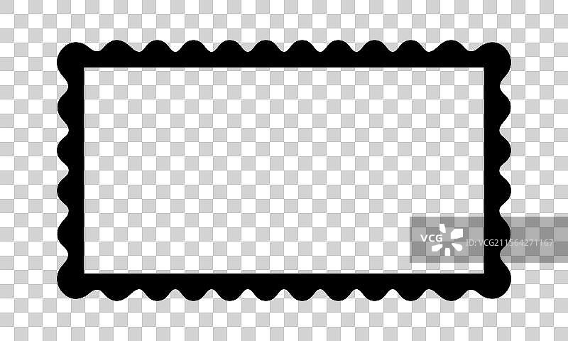 带有波浪边缘的矩形框架图片素材