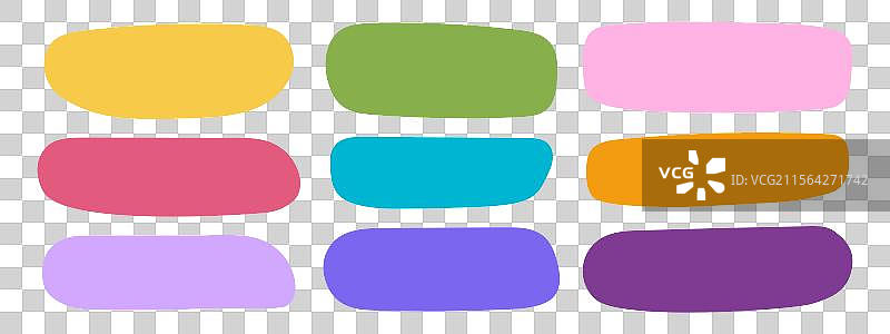 一组可爱的矩形文本框形状涂鸦图片素材