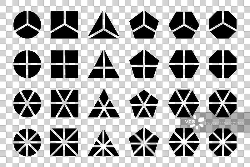 几何形状的圆形、正方形和三角形组合图片素材